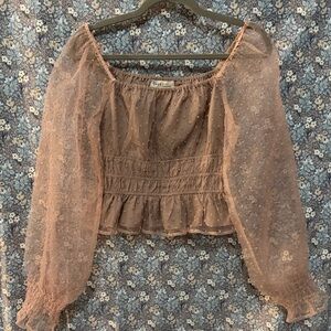 Chic Sheer Sleeve Blouse